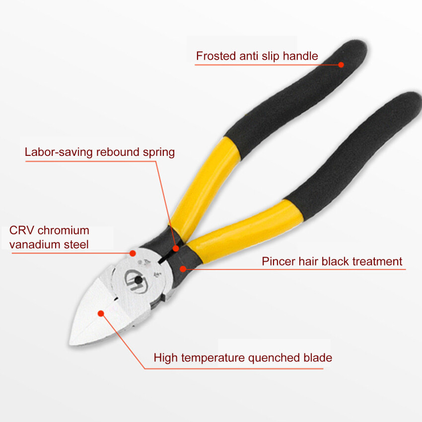 1Pc Diagonal Pliers Electrical Wire Cable Cutters Cutting Side Snips Flush Pliers Nipper Hand Tools 5/6/8inch Wire Stripper