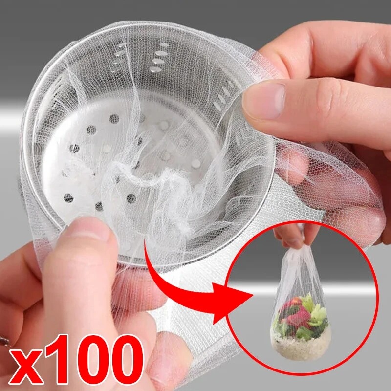 Disposable Sink Filter Mesh Bag Strainer Waste Filter Drainage Hole Garbage Bag Kitchen Clean Supplies