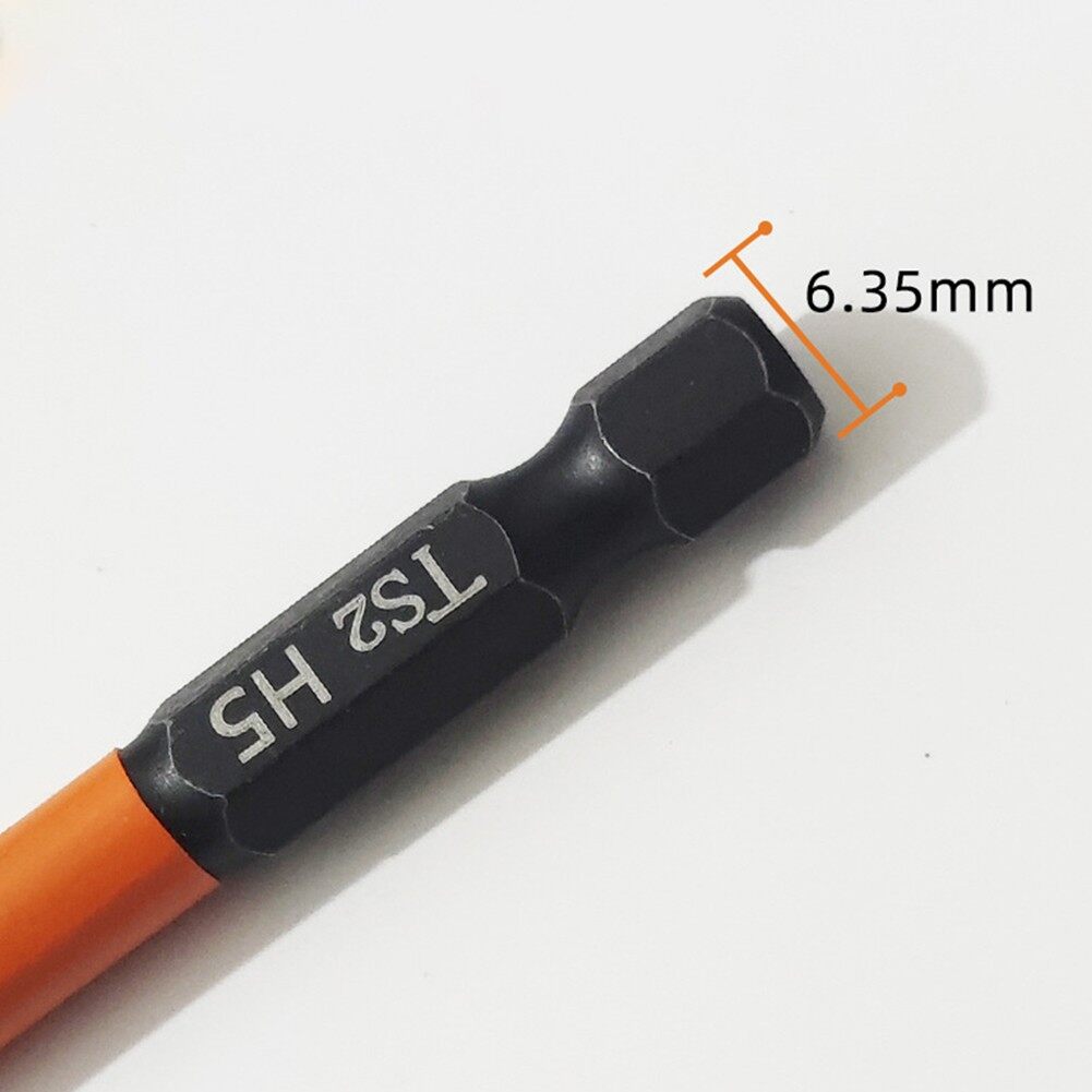 Toolstar 50mm Length Screwdriver Bits 9pcs Set Alloy Steel Black Hex Screwdriver Bit