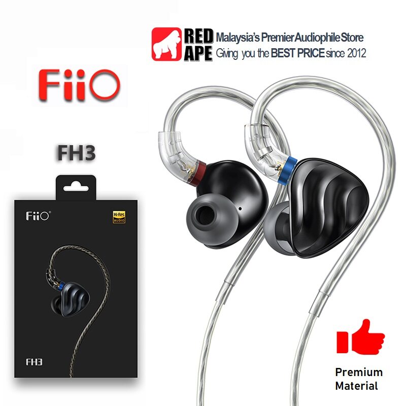 Fiio FH3 Beryllium plated diaphragm dynamic driver with 2 Knowles