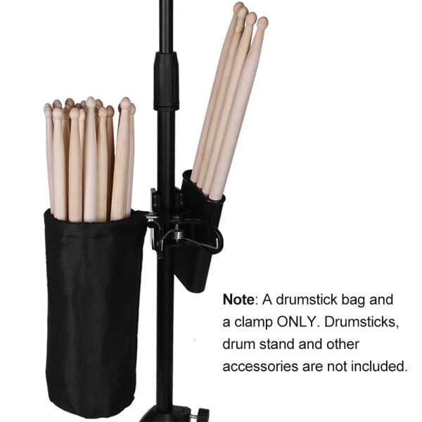 Drumstick Holder for Drum Set Clamp on Drum Stick Storage Bag Oxford Cloth Large Capacity Clip on Drumsticks Container for up to 16 Pairs Malaysia