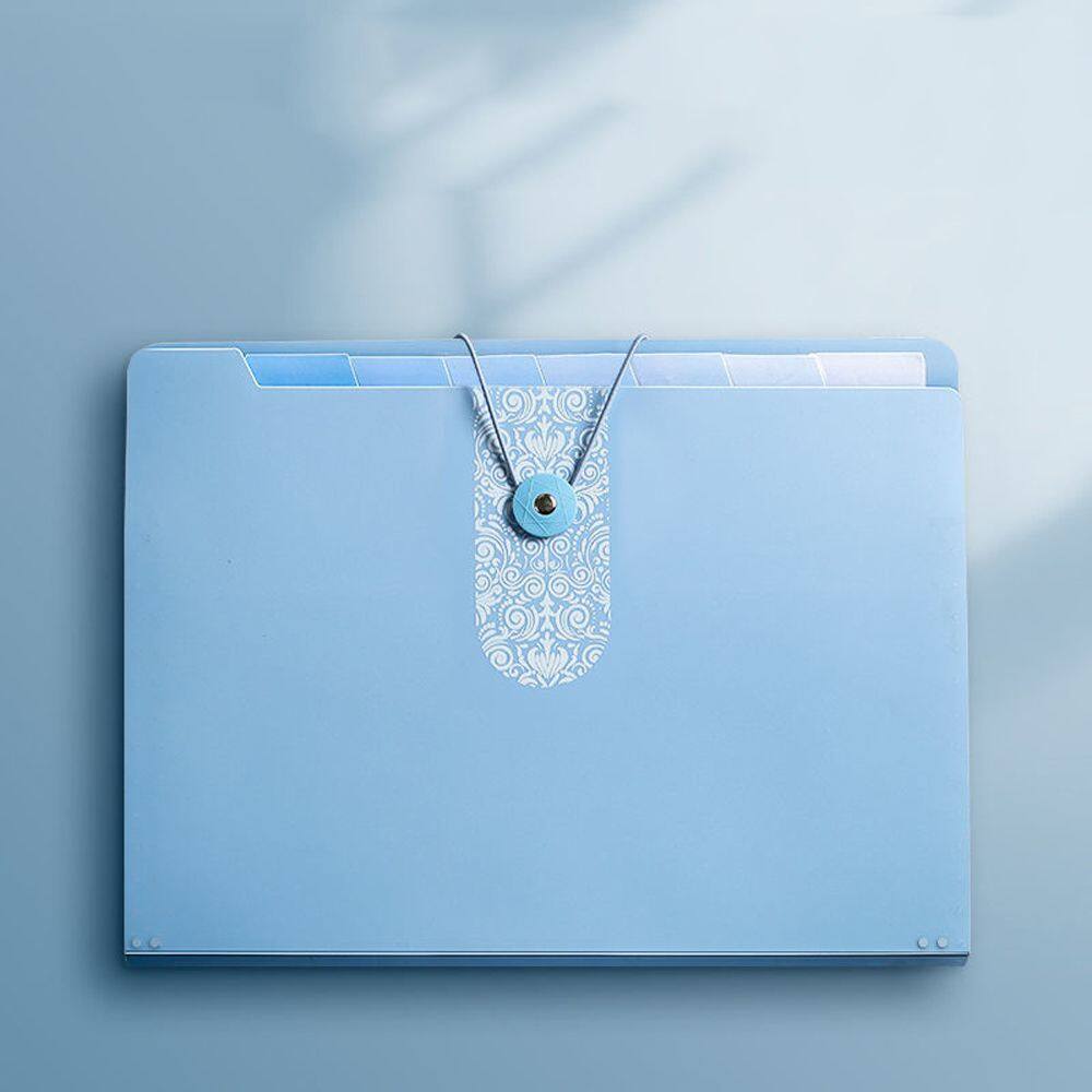 MMLUCK Storage Bag Office Supplies 12 Pockets Office Document A4 Paper Folder Test Paper Folder Large Capacity With Label Card Stationery Paper Organizer Filing Products Organ Bag File Folder