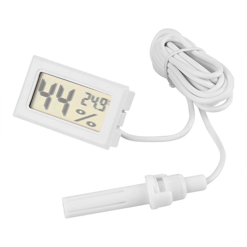 LCD Digital Tampilan Kelembaban Suhu Thermometer Hygrometer dengan Probe Eksternal untuk Reptil
