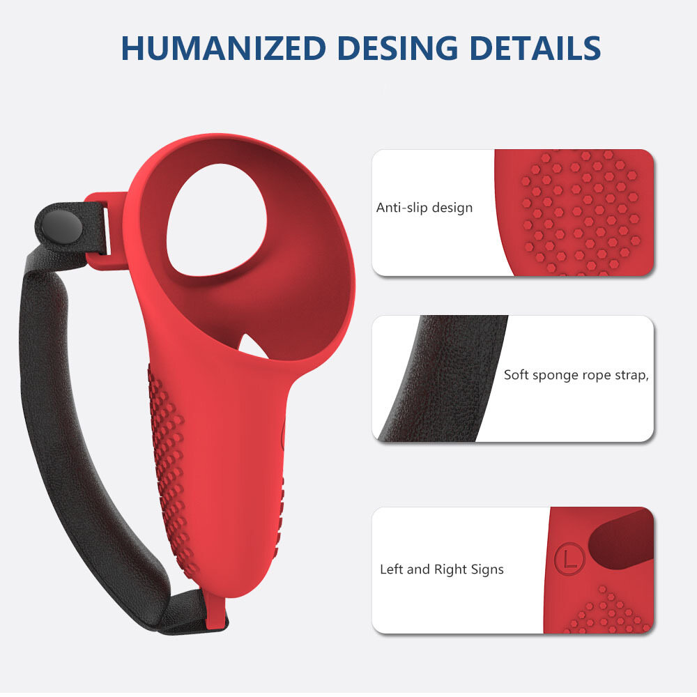 For Meta Quest 3 VR Controller Silicone Protection Cover Handle Protective Case with Straps for Meta Quest 3 Accessories