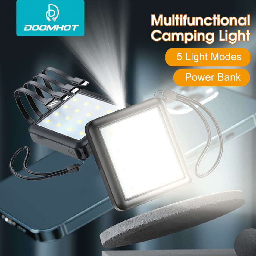 DoomHot Đèn led Cắm Trại 3 Trong 1Đèn Pin Sạc Dự Phòng Đèn Cắm Trại Đa