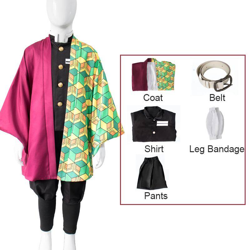 Instacos Kamado Nezuko Demon Slayer Costume For Kids – Full Kimono Cosplay Set With Props
