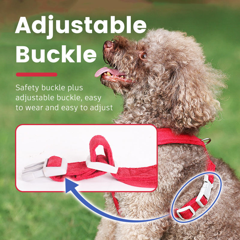 HamshMoc Soft Dog Harness and Leash Set Adjustable Pet Harness Comfortable with Easy Control Handle for Small Medium Dogs