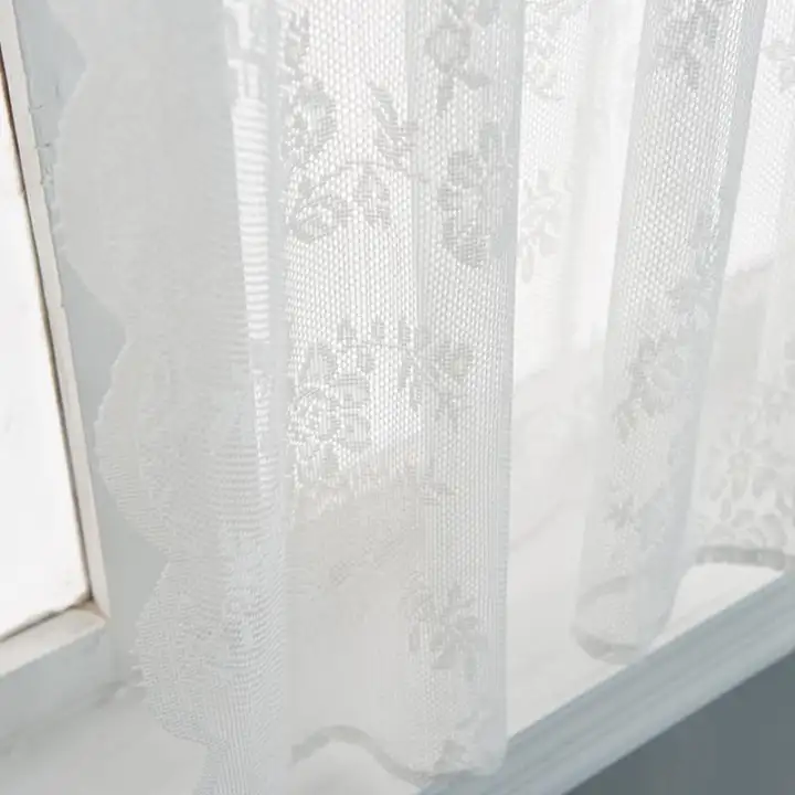Bbty Best Selling Partition Lace Solid Color Polyester Curtain