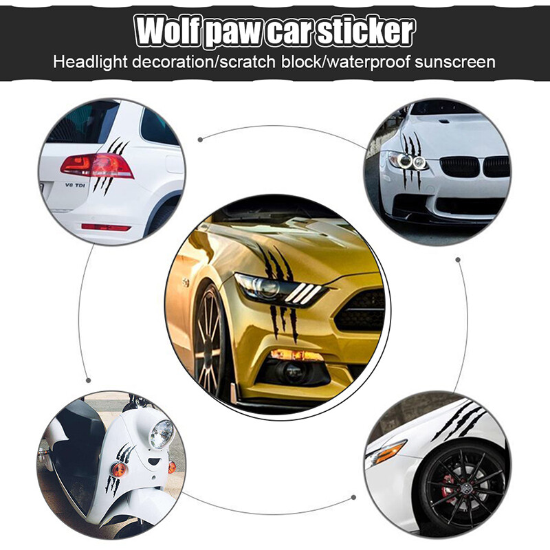 SEAMETAL Car Sticker Reflective Monster Claw Scratch Stripe Marks Headlight Decal