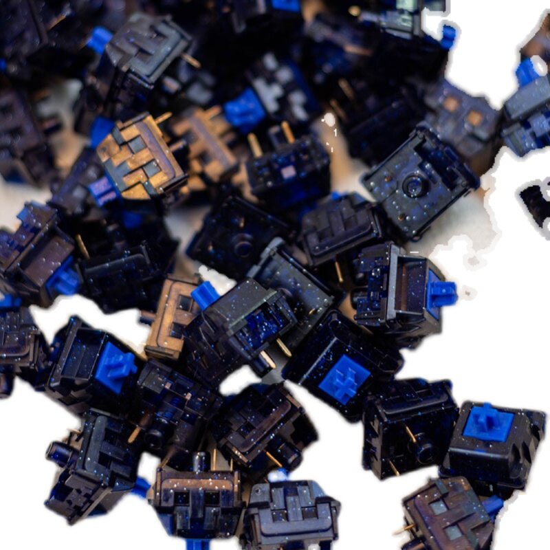 Mechanical Keyboard Switch Blue Star Switch [100pcs] 3pin Lubed Linear Switch Hot-swappable Single spring DIY For Mechanical Keyboard