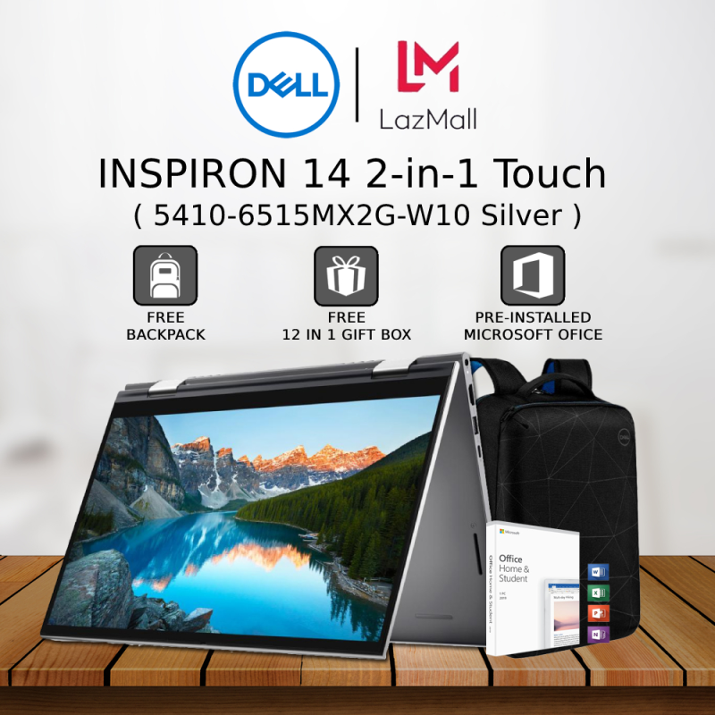 Dell Inspiron 14 5410 6515MX2G-W10 14 FHD Touch 2-in-1 Laptop Silver ( i7-1165G7, 16GB, 512GB SSD, MX350 2GB, W10, HS ) Malaysia