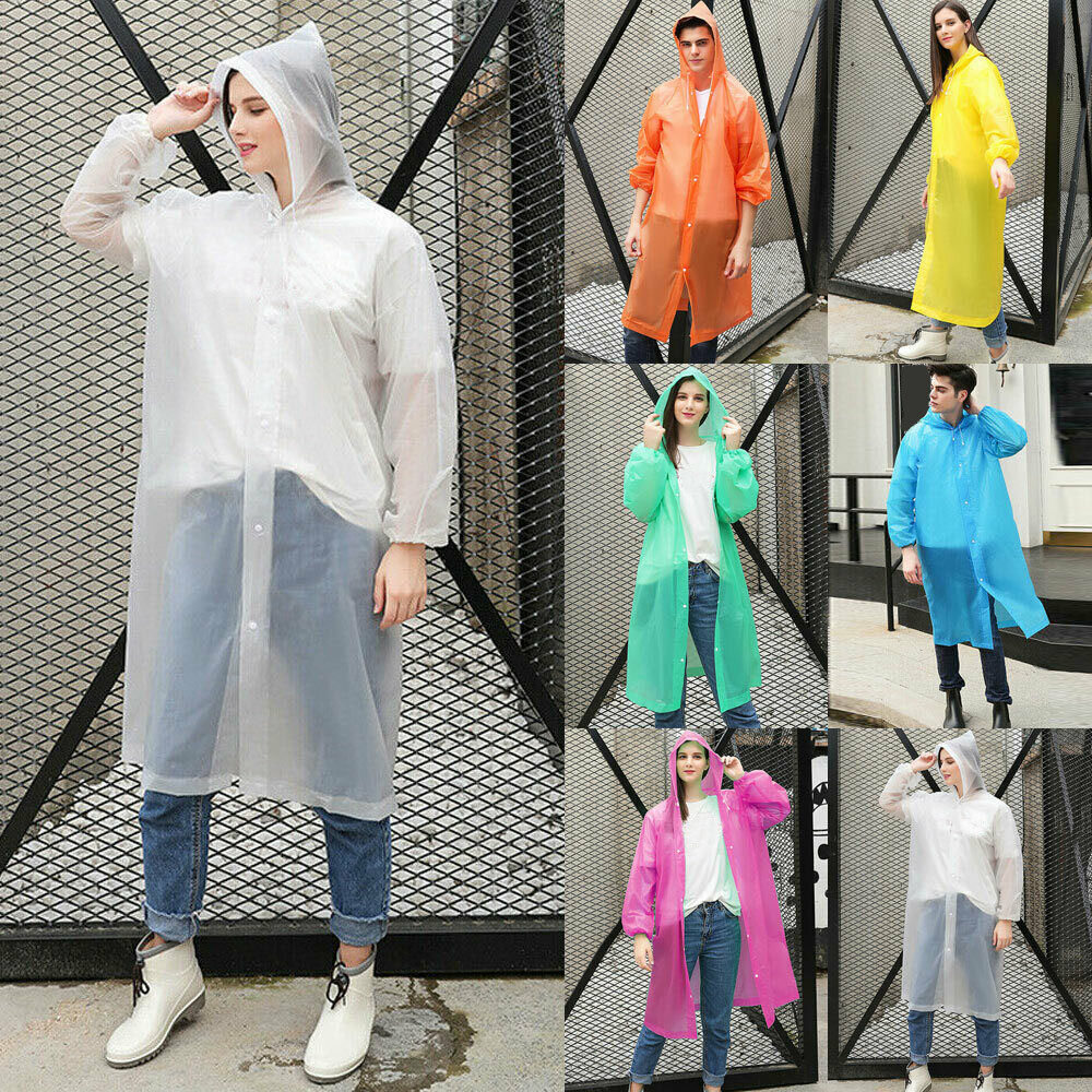 Men's Raincoats 2 x PEVA Plastic Hooded 