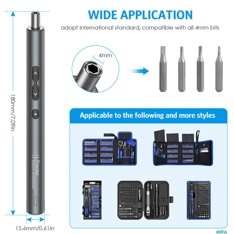 ORIA Electric Screwdriver Set Handle with 3 LED lights Rechargeable Cordless Driver Handle Automatic Compatible With ORIA Other Repair Tools set and Screw Driver Set Precision Bits kit[stock ready]