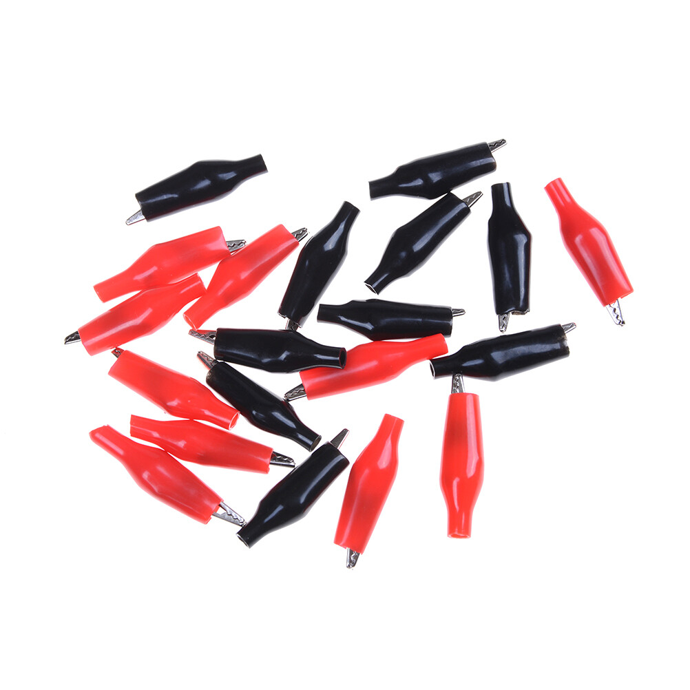 💖Best Buyle 20Xs Red Black Soft Plastic Testing Probe Alligator Clips Crocodile Test Clip