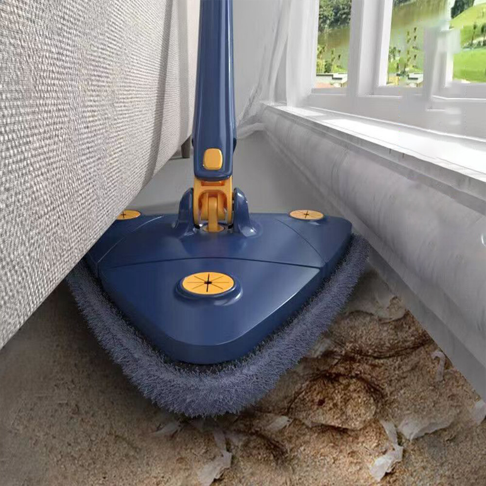 Làm sạch tam giác quay lau 360 ° Microfibre đầu tay kéo và dễ dàng để thoát 130cm dài cây lau nhà dụng cụ lau nhà lười tự khô sàn phòng tắm tường cửa sổ làm sạch bụi hộ gia đình dụng cụ làm sạch