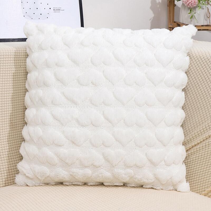Home Decorative Cushion Cover Solid color Love Plush Pillowcase Living Room Chair Sofa Home Decoration Throw Pillow Cover