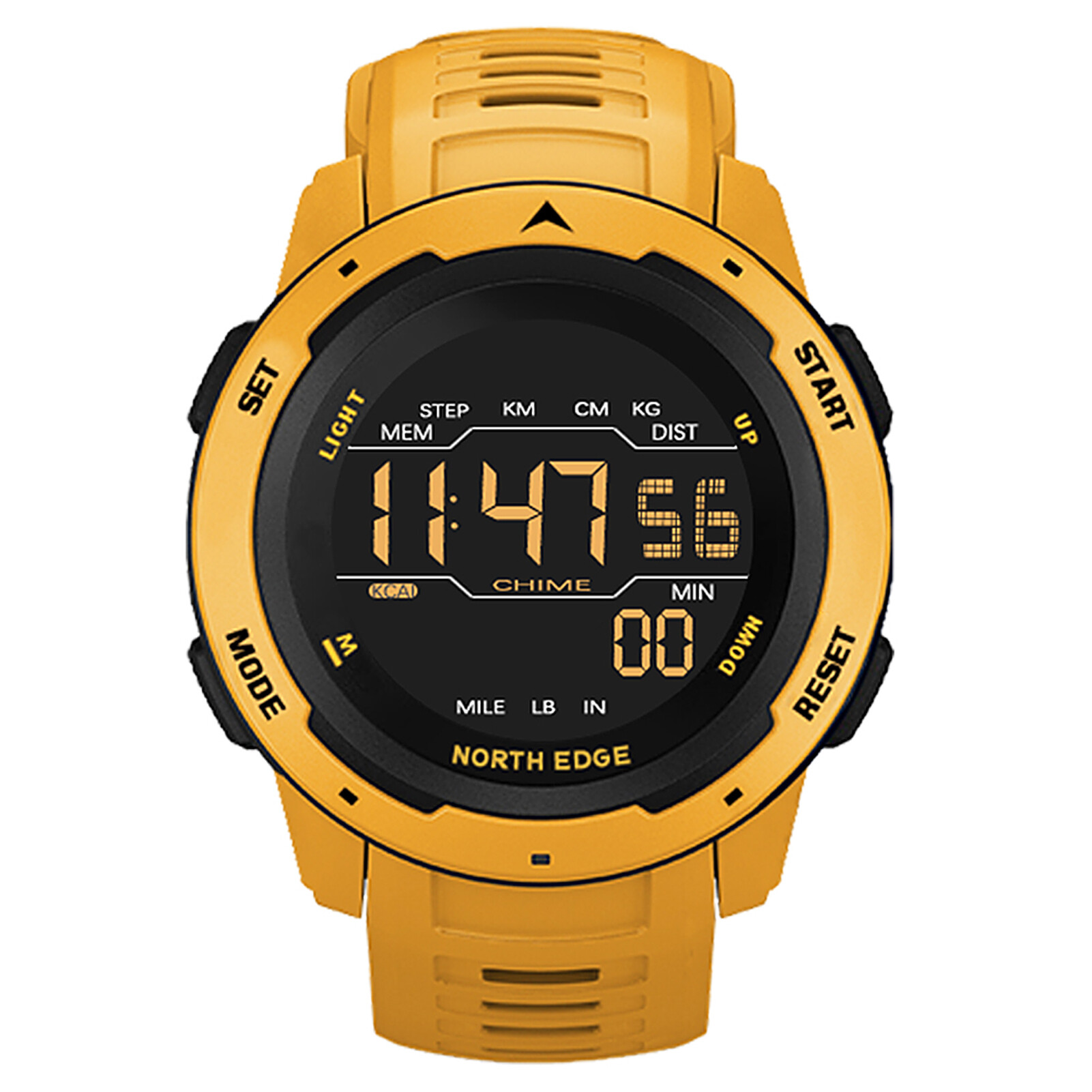 NORTH EDGE Men Digital Watch Men's Sports Watches Dual Time Pedometer Alarm Clock Waterproof 50M Digital Watch Military Clock