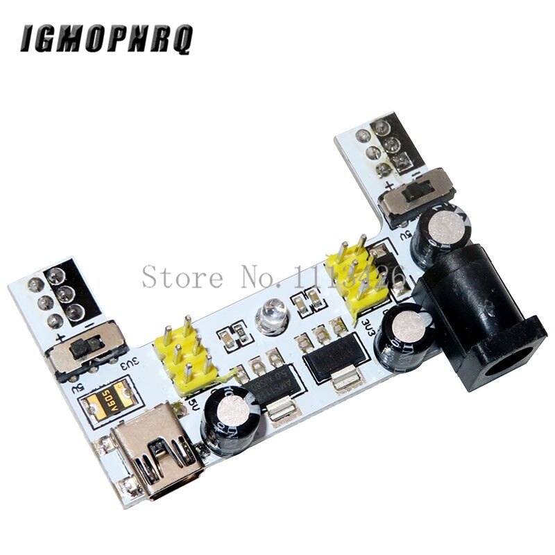 Mb102 dc 7-12v micro usb interface breadboard power supply module mb-102 module 2 channel board