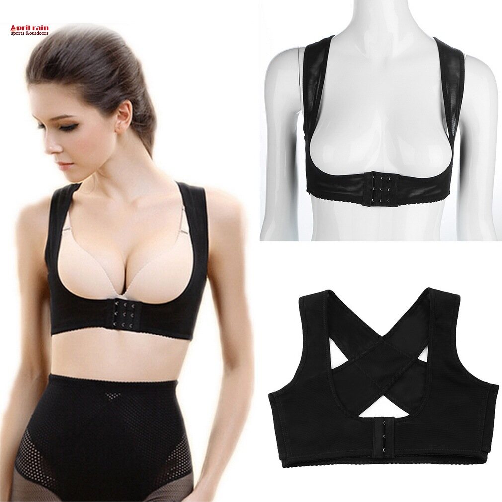 Adjustable Elastic Back Women Belt Support Posture Corrector Brace Support April rain