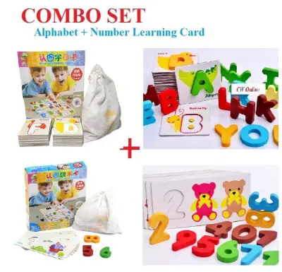 Wooden Alphabet ABC + Number Letter Learning Card - Montessori Toys Gifts toys for girls