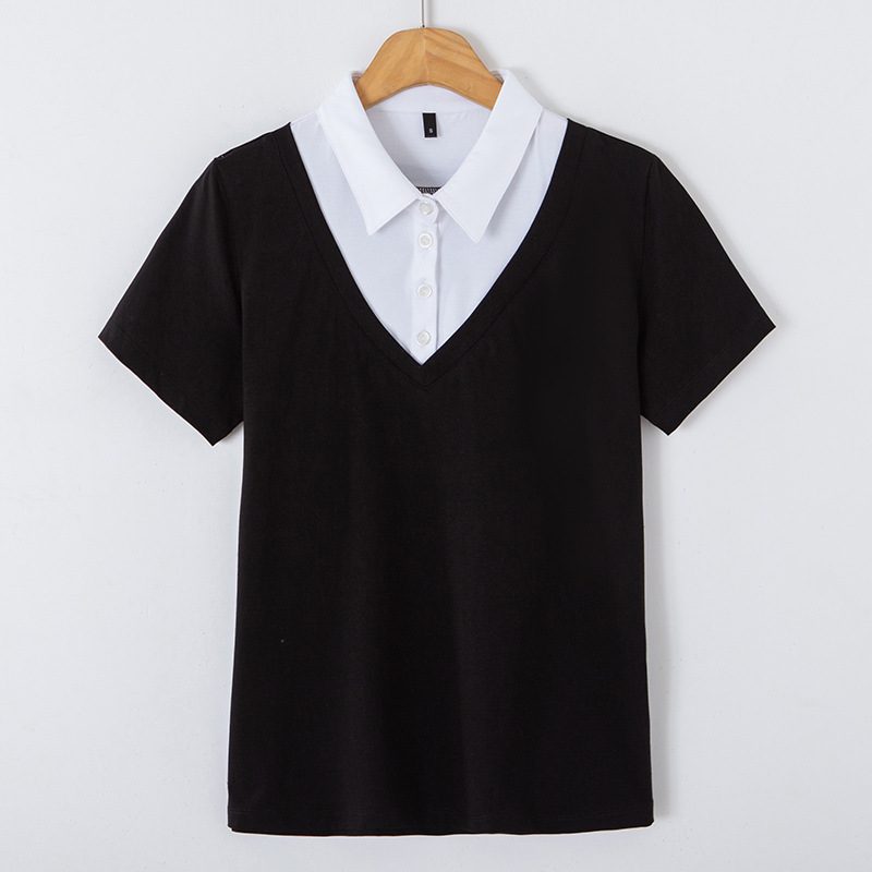Women Polo Shirt Cotton Short Sleeve T-shirt