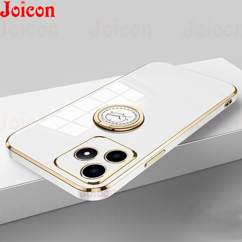 Casing for Realme C53 C51 C3510 10Pro 9 9i 9Pro Note 50 Case Realme 8Pro/Realme 8 5G Phone Case Luxury Soft Square Frame Plating Case Camera Protection Shockproof Back Cover With Finger Ring Holder