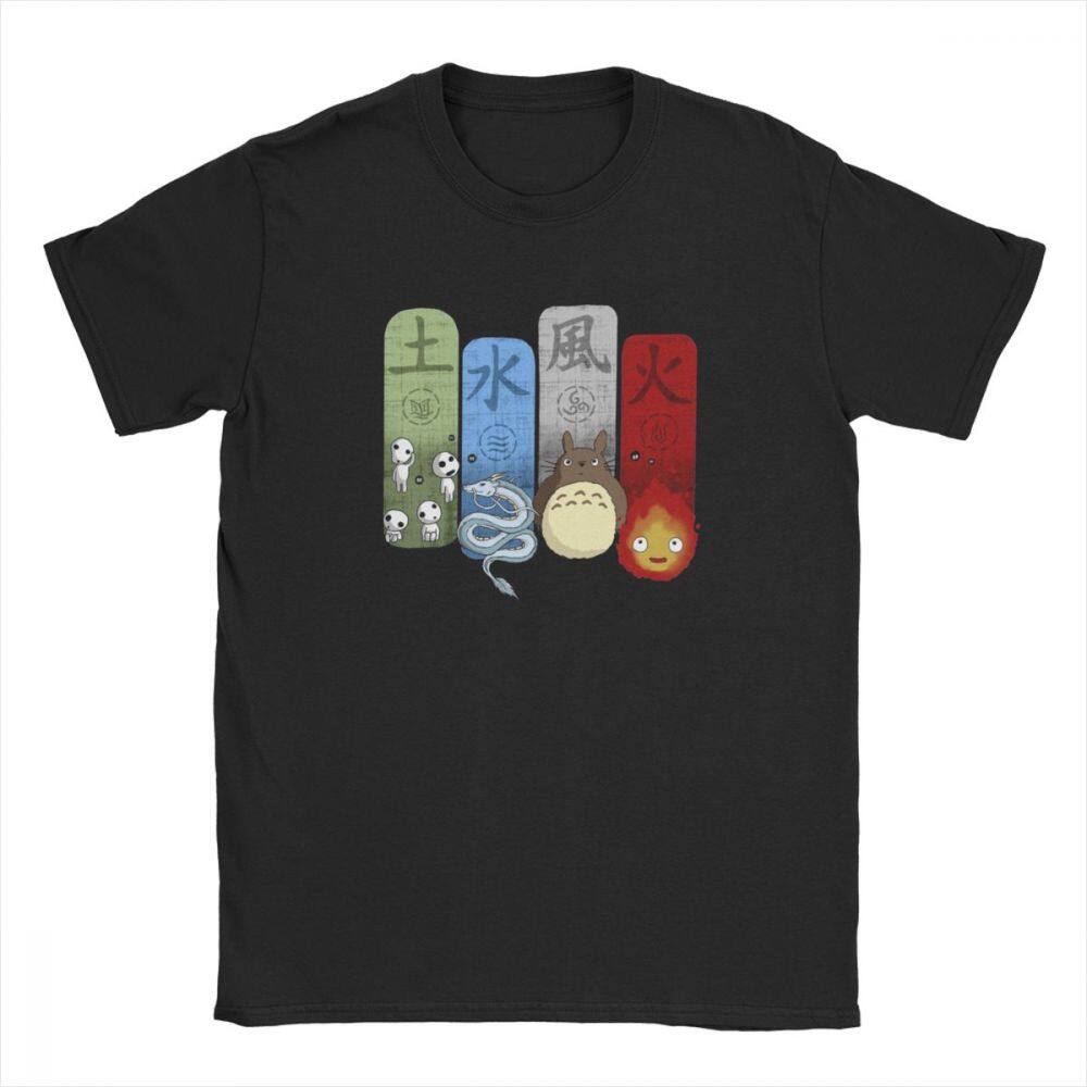 Large Tshirt Studio Ghibli Tshirts For Men Totoro Anime Tshirt Japan Novelty Cotton Tee Crew Neck T Shirts Adult