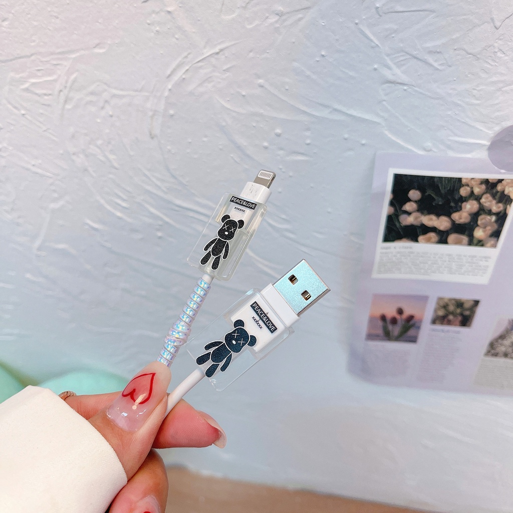Cable protector Creative Transparent Charging Cable Cover Cable Protective Case Type C Port USB [cchoice]