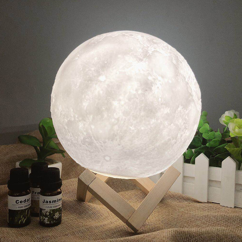YONUO Đèn ngủ mặt trăng 3D  ánh sáng kép lãng mạn trang trí phòng ngủ 8/10/12/15/18/20cm-INTL