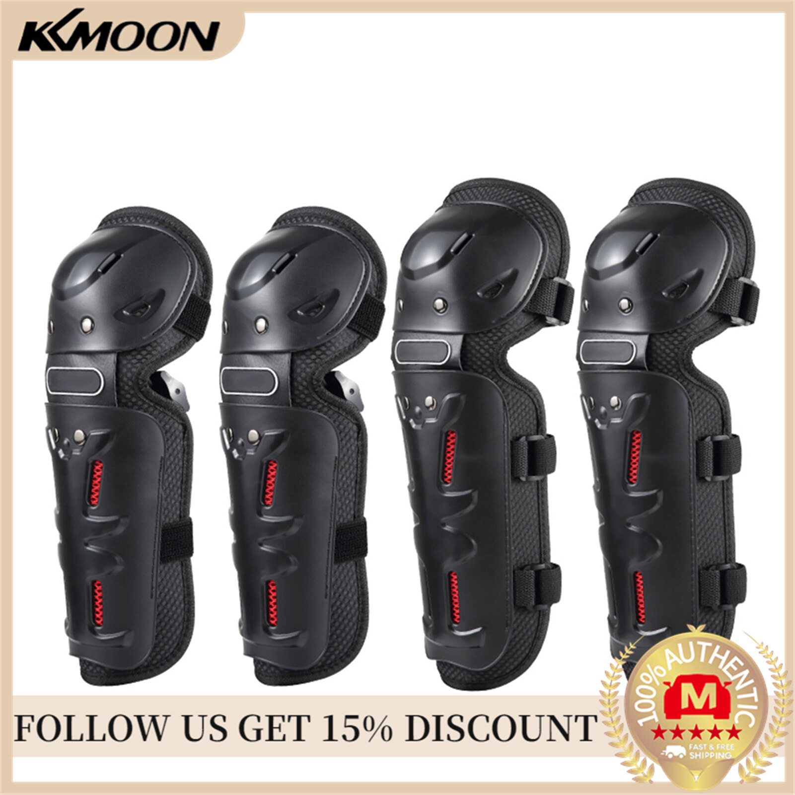 4PCs Cycling Knee Brace and Elbow Guards Bicycle MTB Bike Motorcycle Riding Knee Support Protective Pads Guards Outdoor Sports Cycling Knee Protector Gear