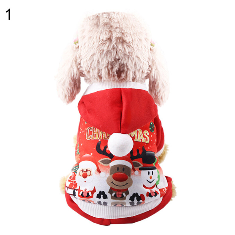 Huanhuang®Quần Áo Chó Hoạt Hình Họa Tiết Giáng Sinh Đồ Dùng Cho Thú Cưng Mèo Vải Flanen Áo Hoodie Antler