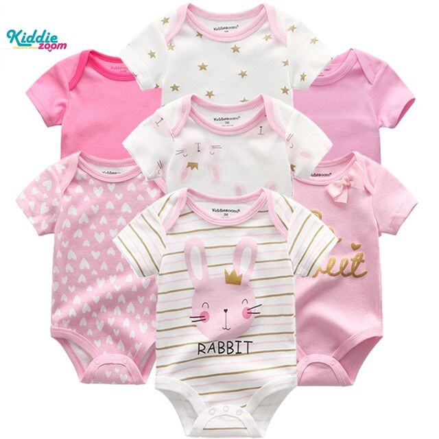 Kiddiezoom 7 PCS baby romper fashion girls clothes