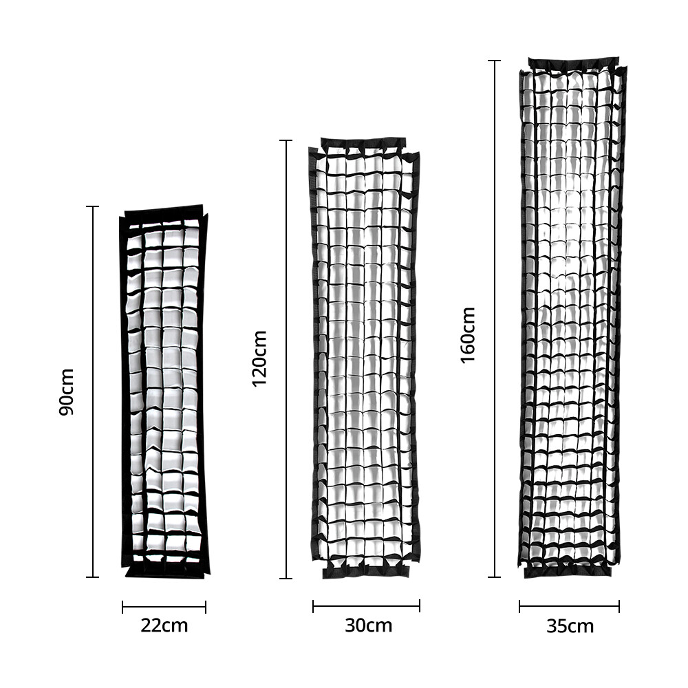 Ambitful 22x90cm 30x120cm 35x160cm softbox honeycom lưới