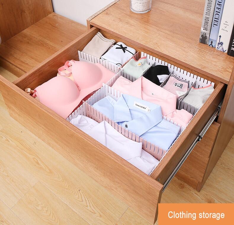 4 PCS Adjustable Clapboard Drawer Divider Partition Storage Organizer Wardrobe Closet Separator For Underwear Socks Belt Office