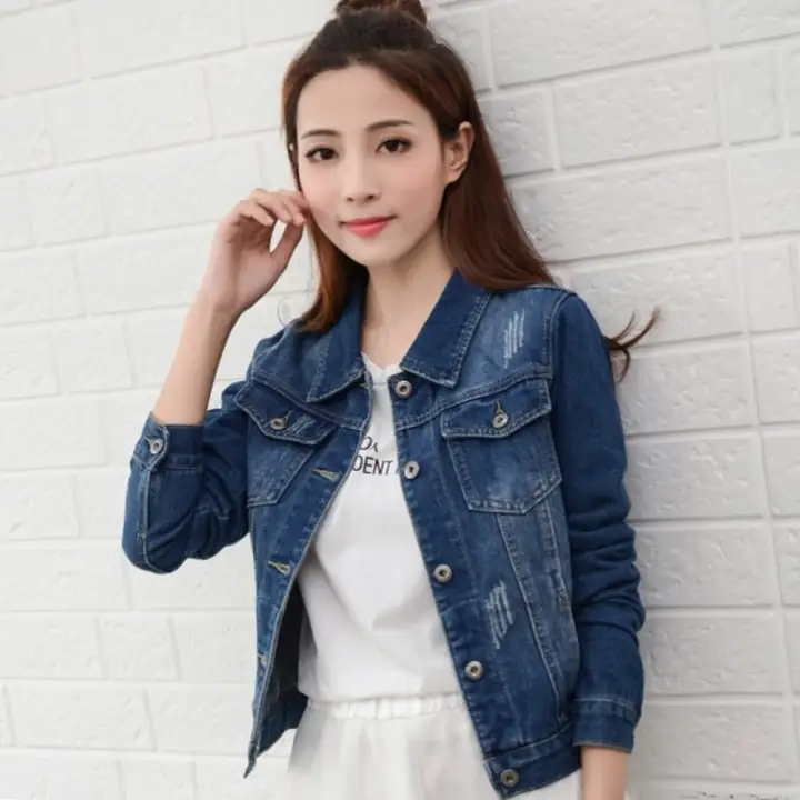 light blue short denim jacket