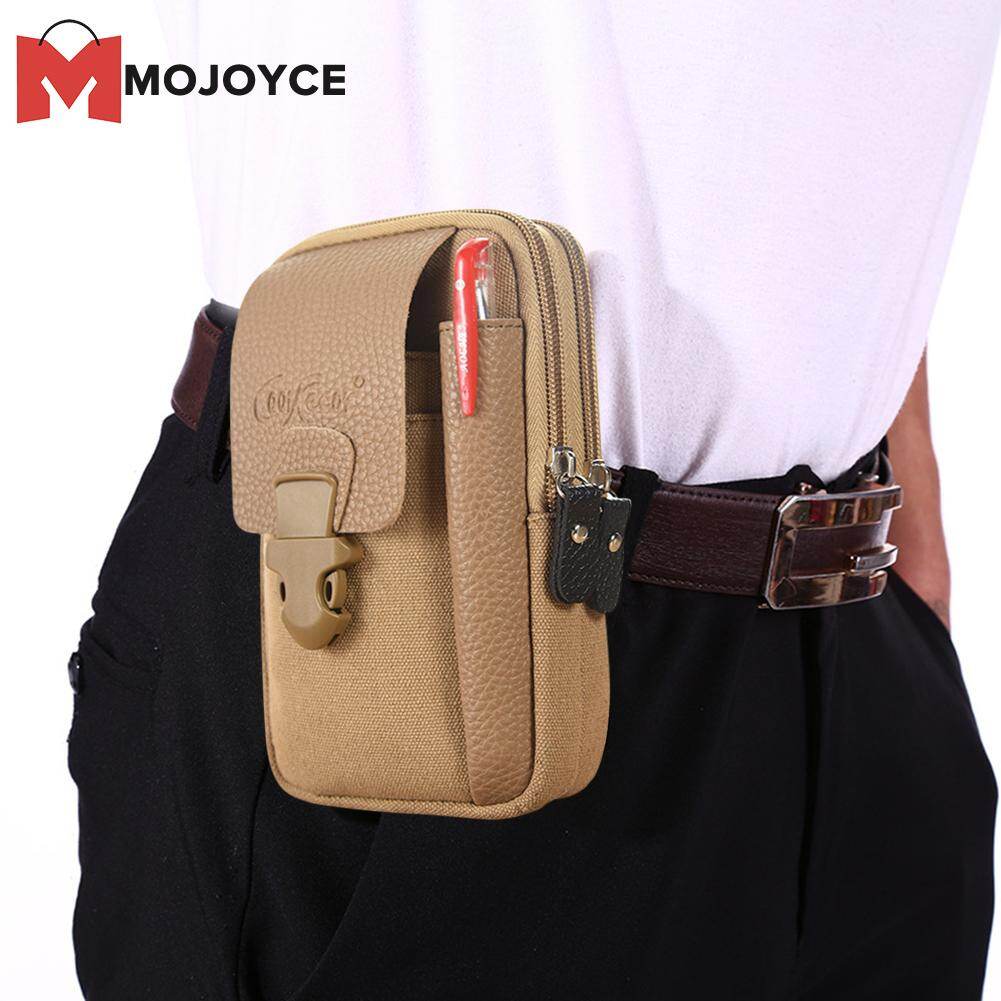MOJOYCE Bag for men Business Waist Packs Canvas Casual Fanny Bag Sports Mobile Phone Pouch