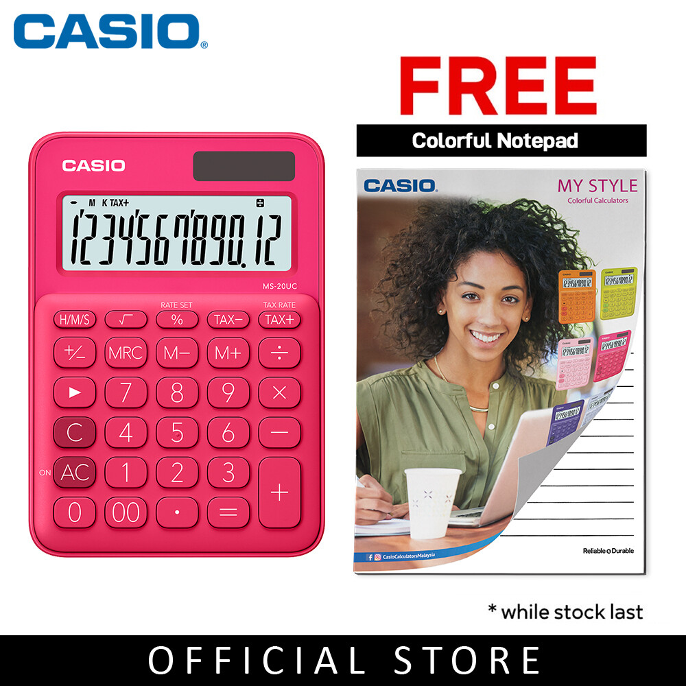 Casio Colorful Calculator MS-20UC-RD Fuchsia | Lazada