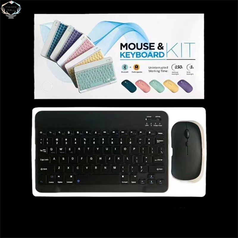HK Mini Wireless Bluetooth-compatible Keyboard Mouse Set Rechargeable Compatible For Android Ios Windows