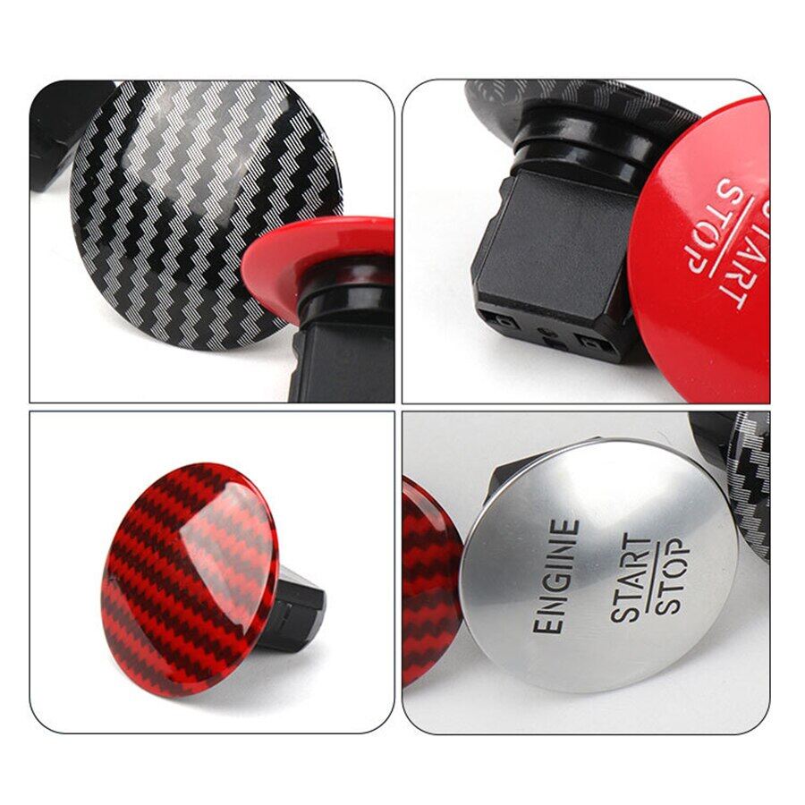 Engine Start Stop For Mercedes Benz Engine Start Stop Push 2215450714 Start Button Keyless Switch Carbon Fiber Red