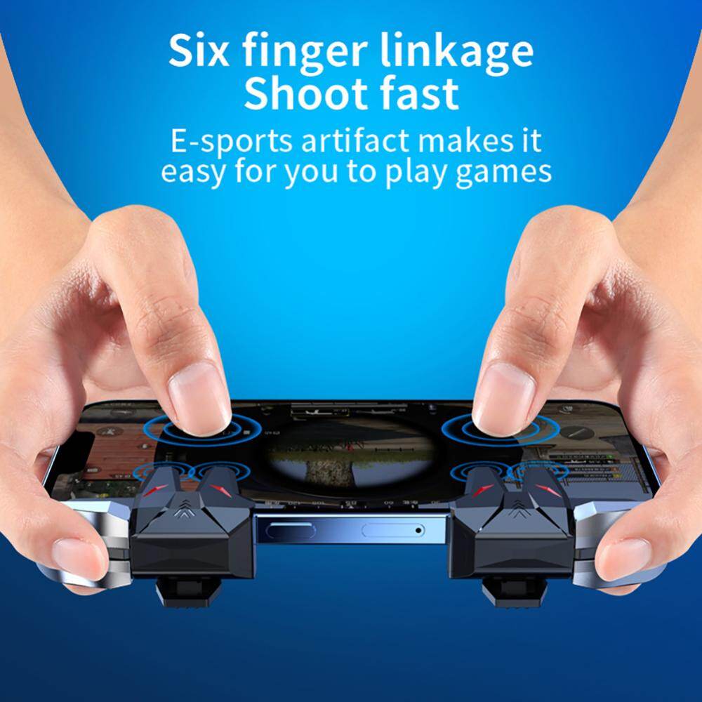 2pcs Mechanical 6 Finger Game Controller Key Button Sensitive Gamepad Key Button for Pubg Mobile