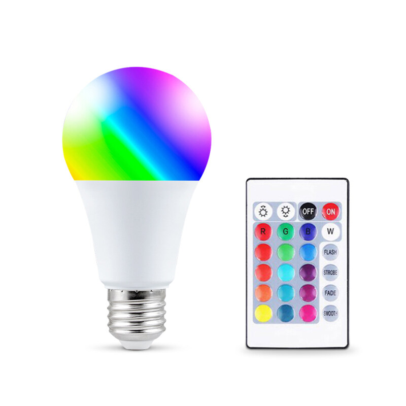 E27 Không Dây RGB Điều Chỉnh Được Độ Sáng Bulb Đầy Màu Sắc LED Đèn Thông Minh Đối Với Chiếu Sáng Nhà