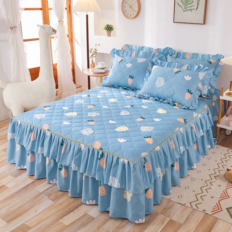 Thick Quilted Bed Skirt Single Double Lace Girl Couple Adult Kids Soft Cotton Sheet Cover Bedspreads 2m 1.5m 1.8m 1.2m