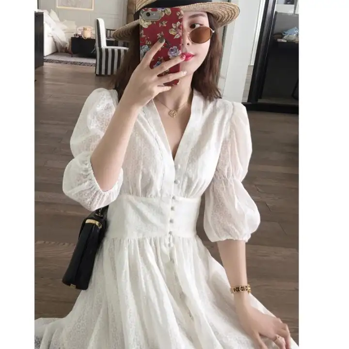 vintage white summer dress