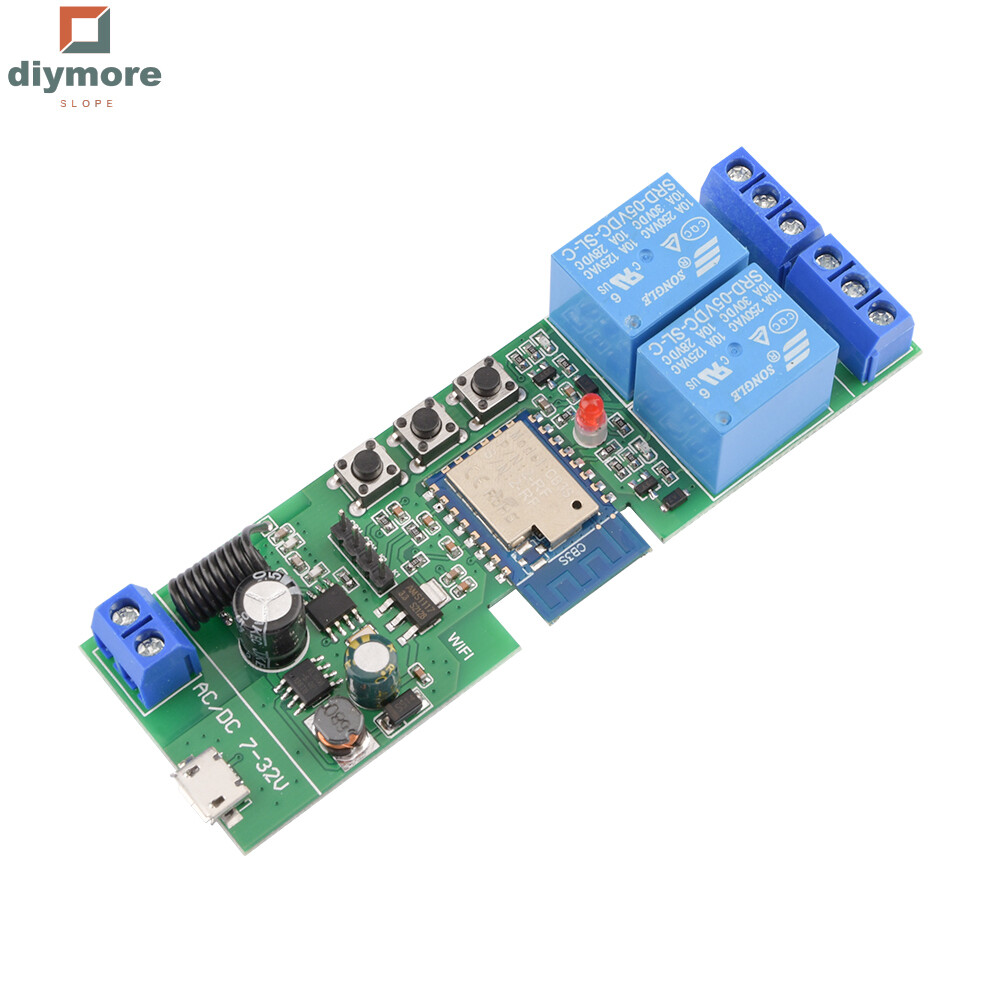Ziqqucu usb5v/dc7-32v 4-way wifi remote control relay switch module supports remote tuya app wifi control + 433mhz rf remote control