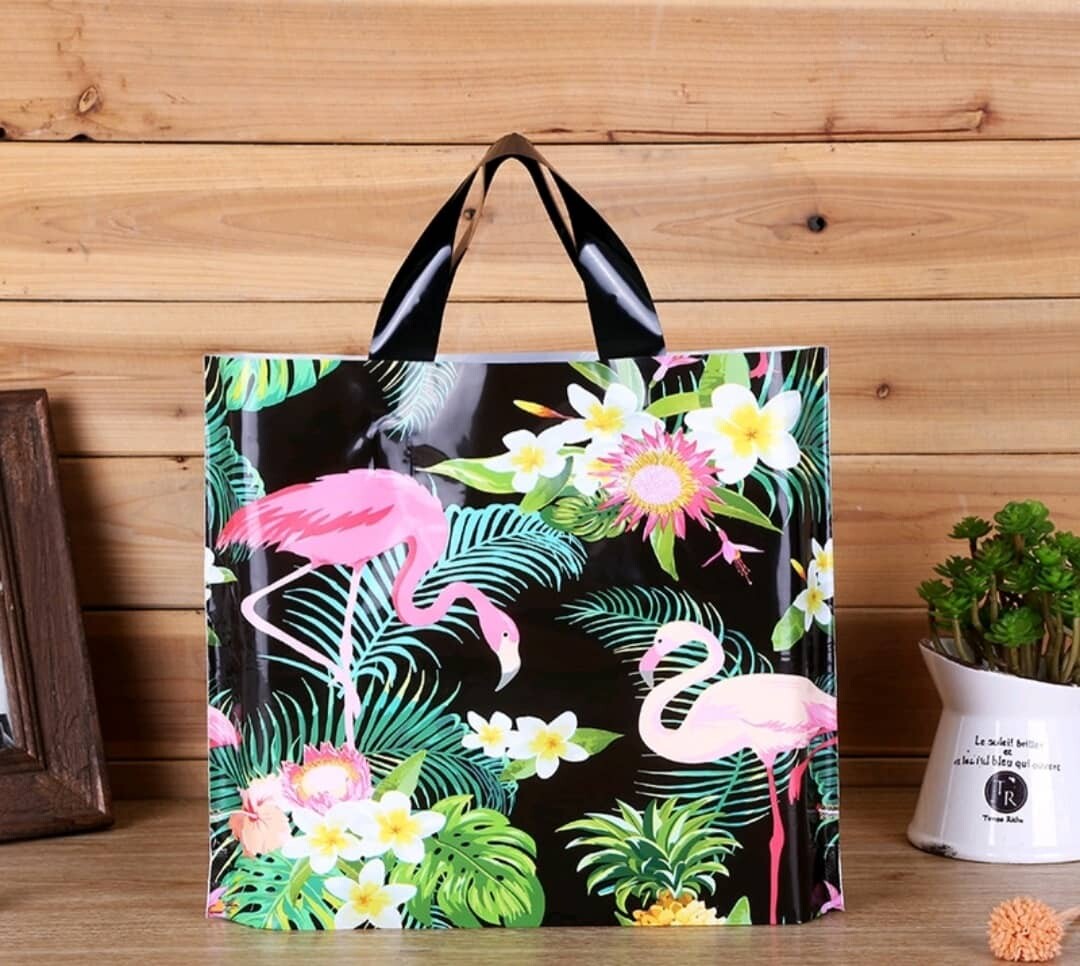 50 Pcs Fine thick shop plastic bag hand carry bag shop gift bag
