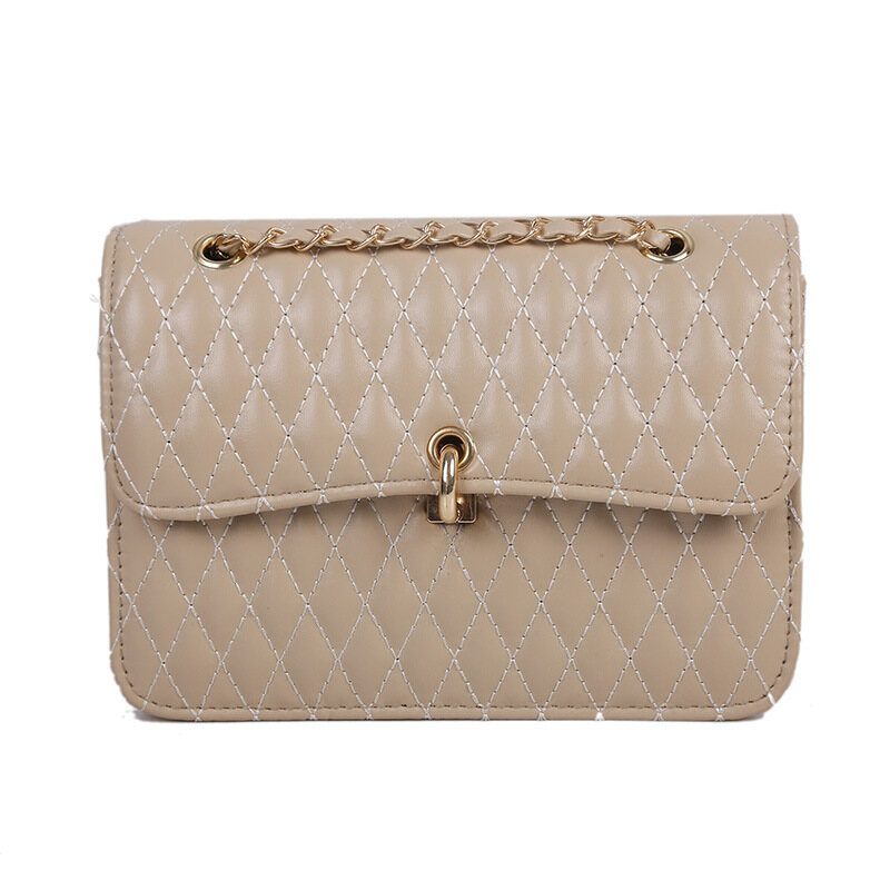 IELGY women's chain shoulder strap rhombus diagonal simple shoulder bag