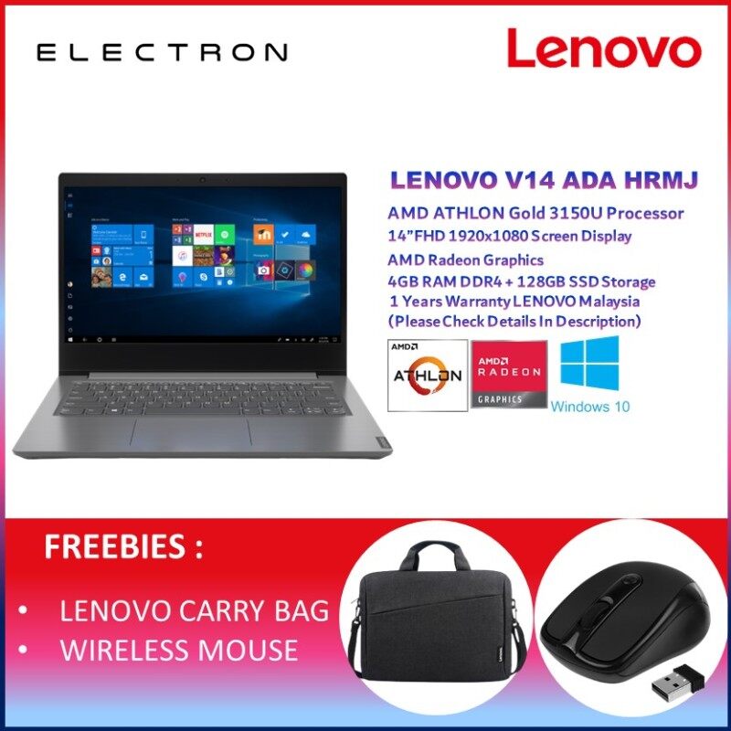 Lenovo V14 ADA 82C600HRMJ 14 FHD Laptop Iron Grey ( Athlon 3150U, 4GB, 128GB SSD, Intel, W10 ) Malaysia