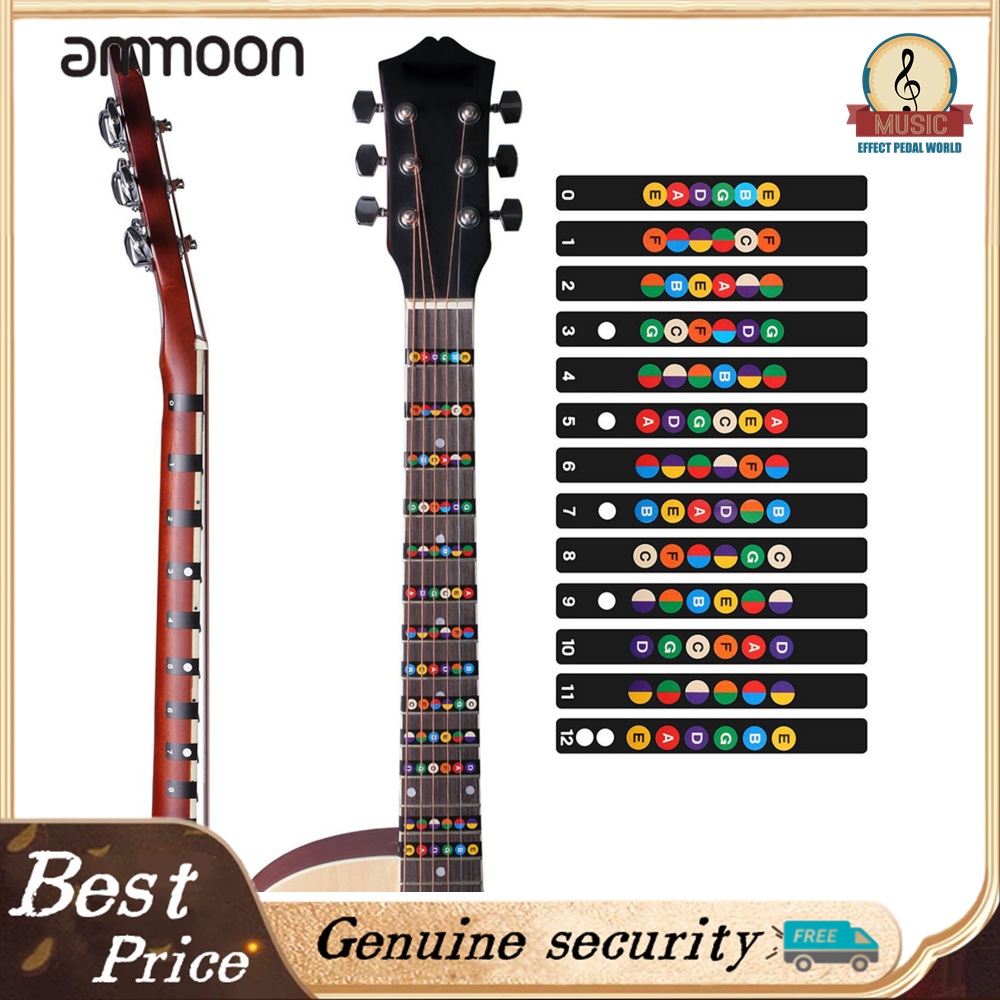 Innovative Guitar Fretboard Note Decals Fingerboard Frets Map Sticker for Beginner Learner