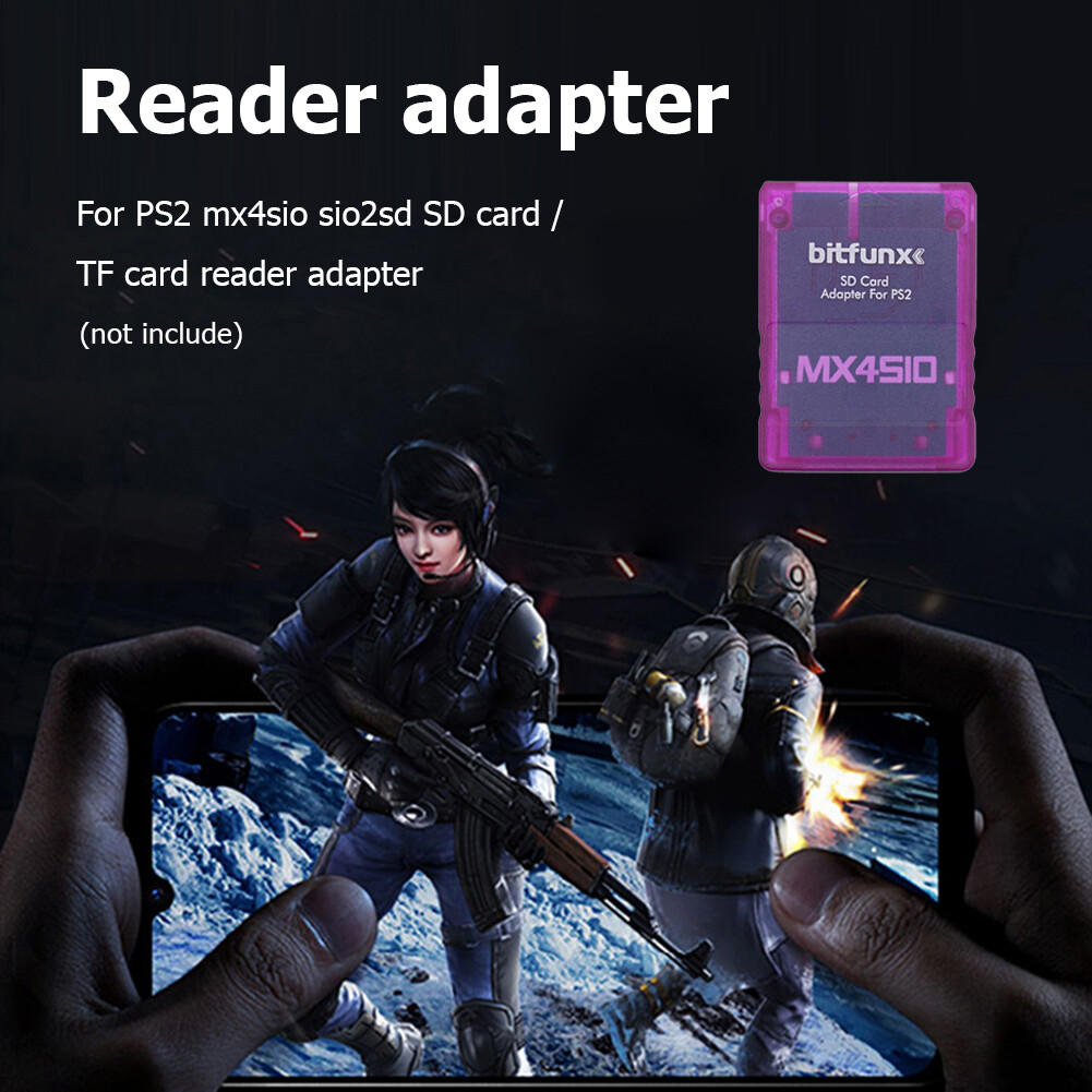 Transparent Portable Card Reader for PS2 MX4SIO SIO2SD Memory Card Adapter
