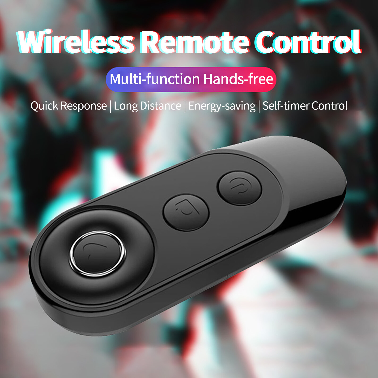 Wireless Remote Control Multi-function Hands-free Quick Response Long Distance Energy-saving Self-timer Control Mini Bluetooth-compatible Selfie Smart Remote Shutter for Photography Intelligent Remote Shutter